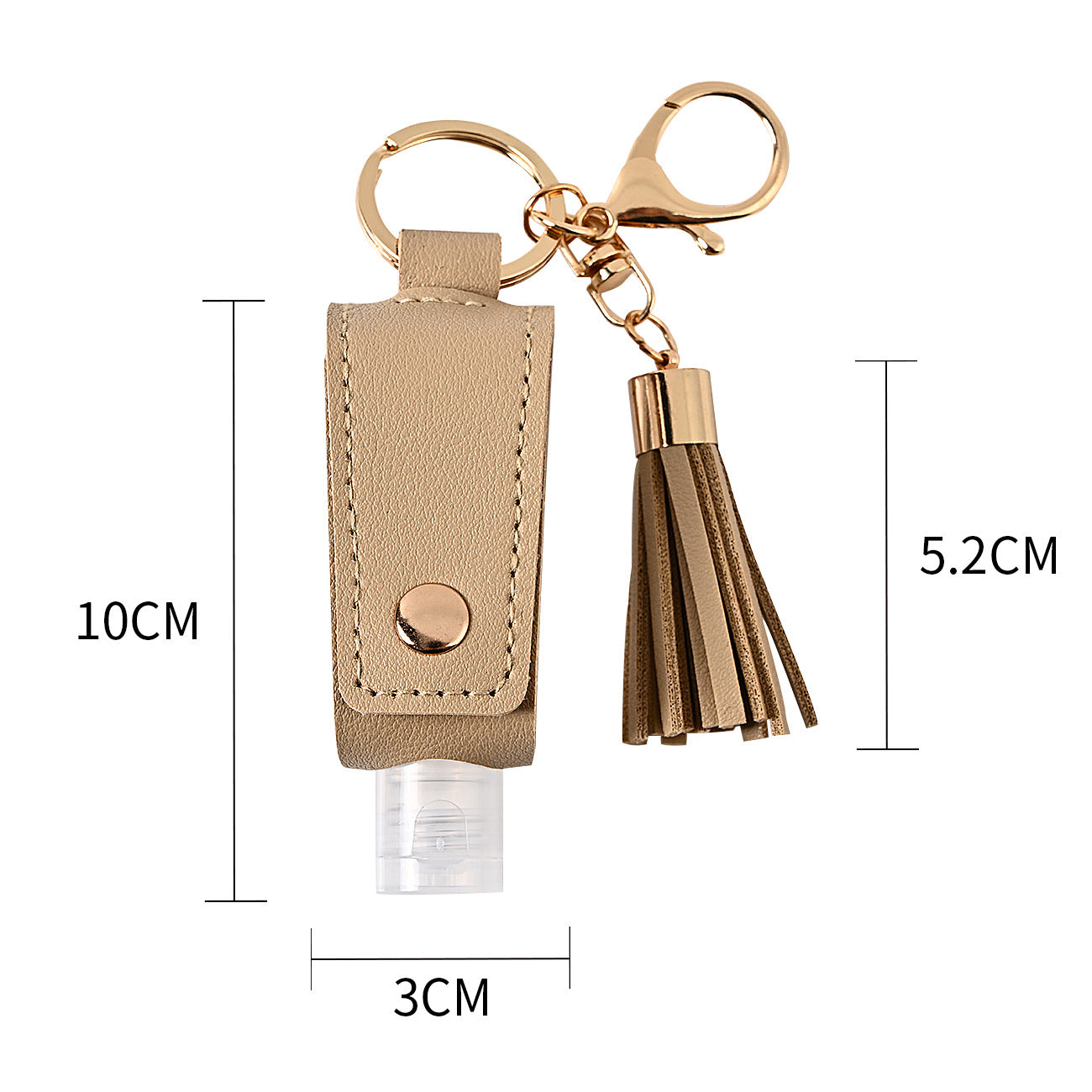 Wholesale Tassel Hand Sanitizer Leather Case  Portable Disinfectant PU Leather Case  Keychains